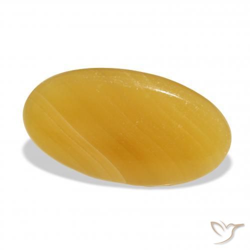 Calcite Arancione-Oro naturale da 37.32 ct, Ovale, Traslucido