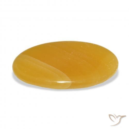 Calcite Arancione-Oro naturale da 37.32 ct, Ovale, Traslucido