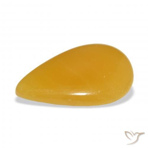 Calcite Arancione-Oro naturale da 25.69 ct, Forma a pera, Traslucido