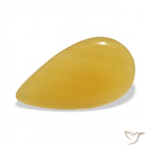 13.24ct Naturale Arancione-Oro Calcite, Forma a pera, Traslucido