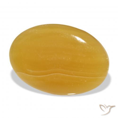 Calcite Arancione-Oro naturale da 48.69 ct, Ovale, Traslucido