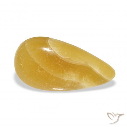 Calcite Arancione-Oro naturale da 13.68 ct, Forma a pera, Traslucido