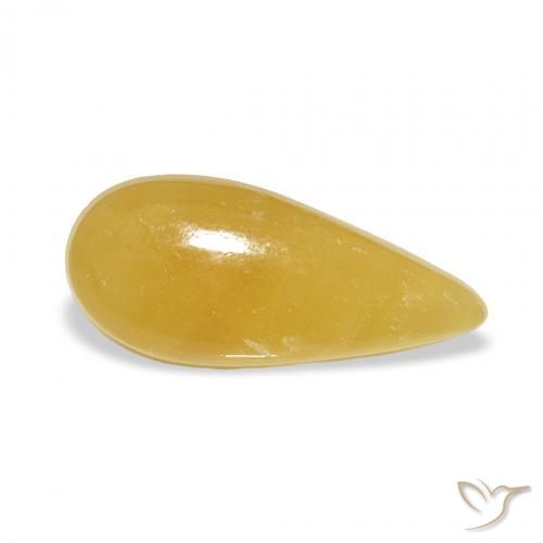 Calcite Arancione-Oro naturale da 6.42 ct, Forma a pera, Traslucido