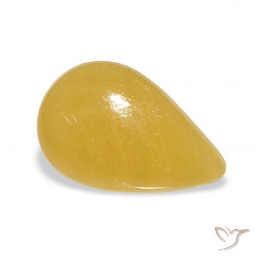 Calcite Arancione-Oro naturale da 7.28 ct, Forma a pera, Traslucido