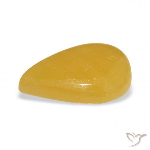 Calcite Arancione-Oro naturale da 7.28 ct, Forma a pera, Traslucido