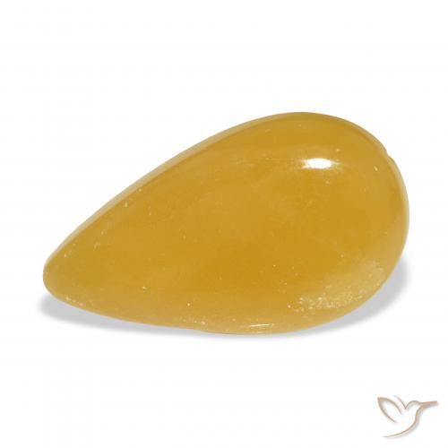 21.41ct Naturale Arancione-Oro Calcite, Forma a pera, Traslucido