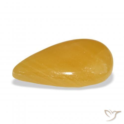 Calcite Arancione-Oro naturale da 21.41 ct, Forma a pera, Traslucido