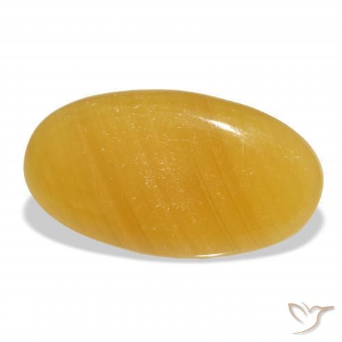 Calcite Arancione-Oro naturale da 45.38 ct, Ovale, Traslucido