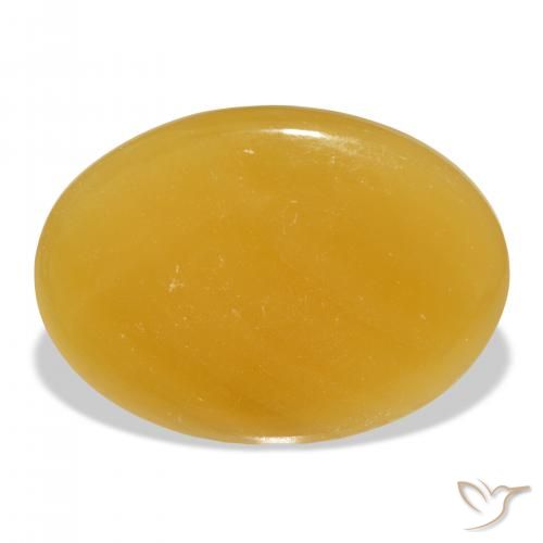 47.69ct Naturale Arancione-Oro Calcite, Ovale, Traslucido