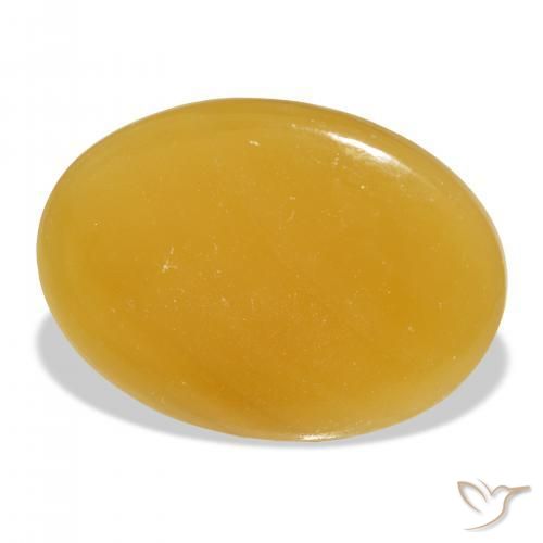 Calcite Arancione-Oro naturale da 47.69 ct, Ovale, Traslucido