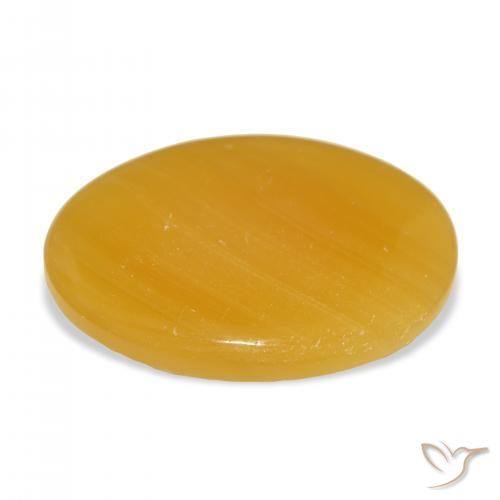 Calcite Arancione-Oro naturale da 47.69 ct, Ovale, Traslucido