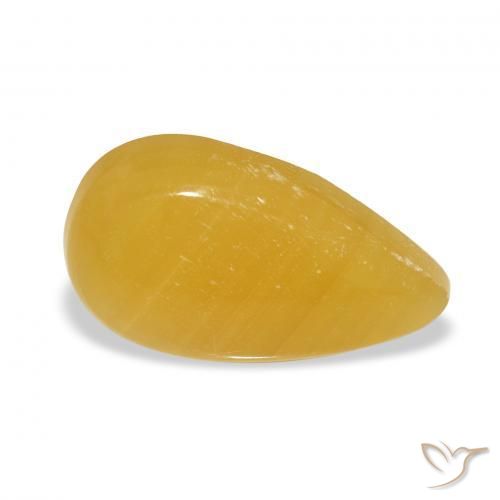 Calcite Arancione-Oro naturale da 10.61 ct, Forma a pera, Traslucido