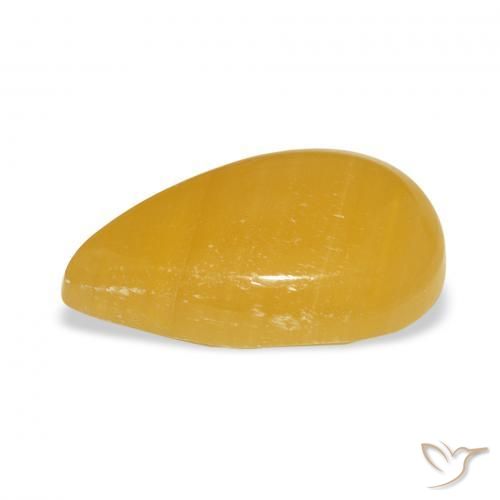 Calcite Arancione-Oro naturale da 10.61 ct, Forma a pera, Traslucido