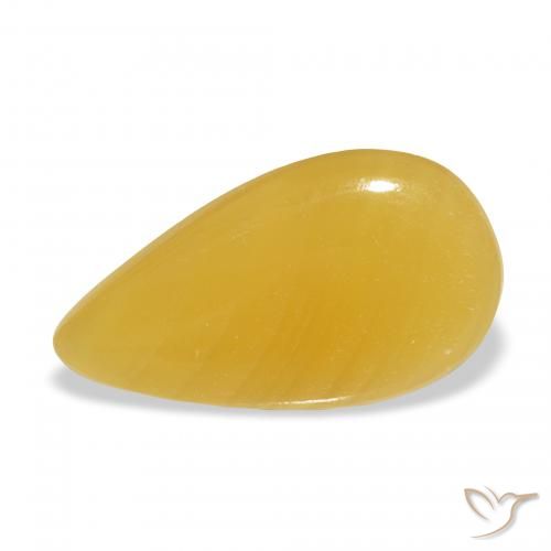 9.31ct Naturale Arancione-Oro Calcite, Forma a pera, Traslucido