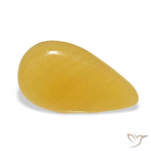 Calcite Arancione-Oro naturale da 9.31 ct, Forma a pera, Traslucido