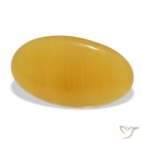Calcite Arancione-Oro naturale da 39.11 ct, Ovale, Traslucido