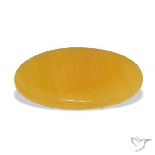 Calcite Arancione-Oro naturale da 39.11 ct, Ovale, Traslucido