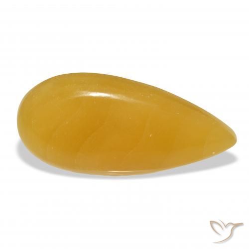 Calcite Arancione-Oro naturale da 31.92 ct, Forma a pera, Traslucido
