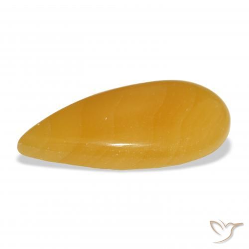 Calcite Arancione-Oro naturale da 31.92 ct, Forma a pera, Traslucido