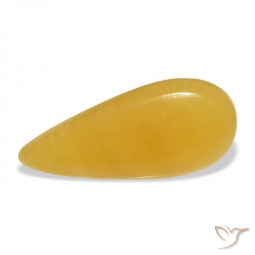 20.10ct Naturale Arancione-Oro Calcite, Forma a pera, Traslucido
