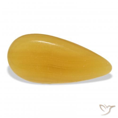 Calcite Arancione-Oro naturale da 25.95 ct, Forma a pera, Traslucido