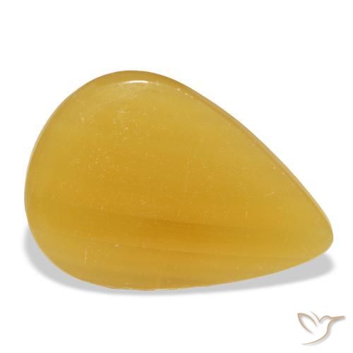 Calcite Arancione-Oro naturale da 30.50 ct, Forma a pera, Traslucido