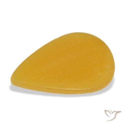 Calcite Arancione-Oro naturale da 30.50 ct, Forma a pera, Traslucido