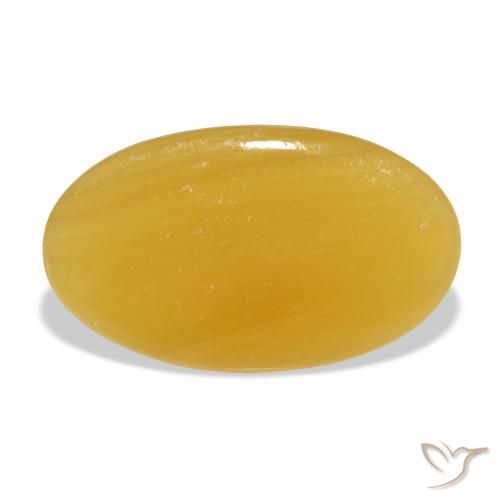 33.20ct Naturale Arancione-Oro Calcite, Ovale, Traslucido