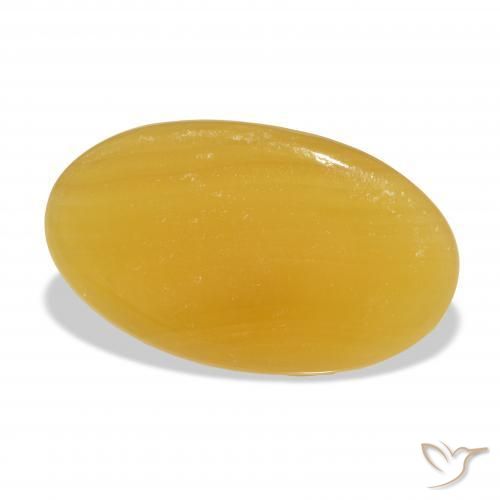 Calcite Arancione-Oro naturale da 33.20 ct, Ovale, Traslucido