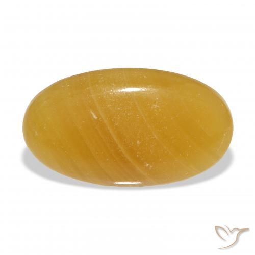 40.55ct Naturale Arancione-Oro Calcite, Ovale, Traslucido