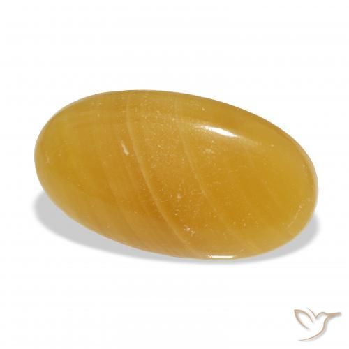 Calcite Arancione-Oro naturale da 40.55 ct, Ovale, Traslucido