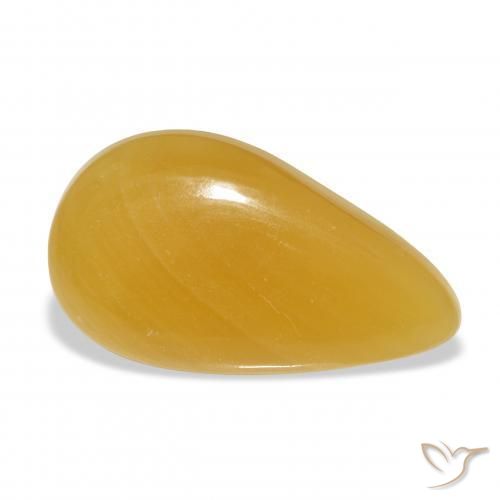 Calcite Arancione-Oro naturale da 23.92 ct, Forma a pera, Traslucido