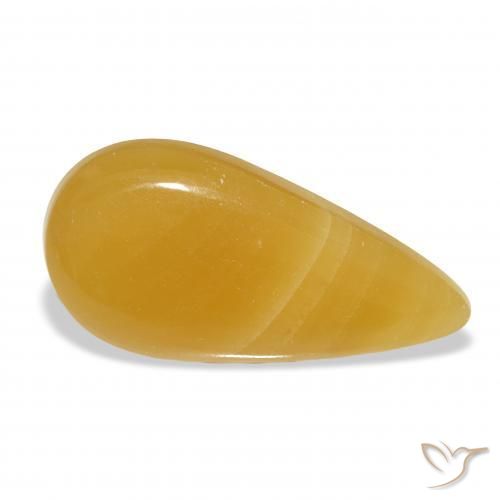 Calcite Arancione-Oro naturale da 22.75 ct, Forma a pera, Traslucido