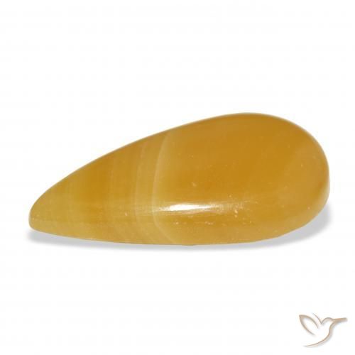 Calcite Arancione-Oro naturale da 22.75 ct, Forma a pera, Traslucido