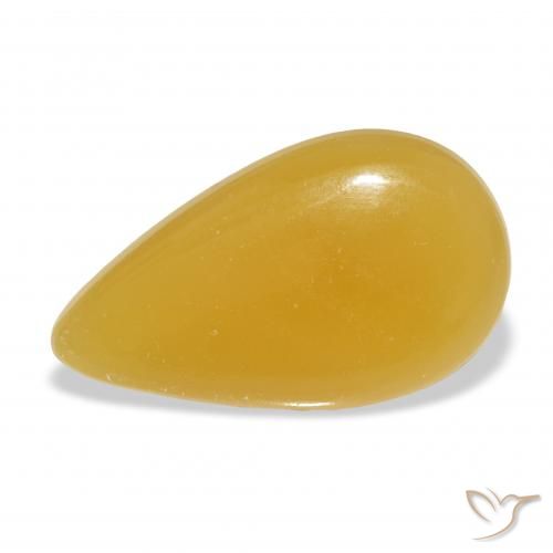 15.89ct Naturale Arancione-Oro Calcite, Forma a pera, Traslucido