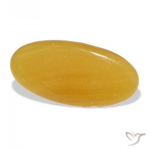 Calcite Arancione-Oro naturale da 46.77 ct, Ovale, Traslucido