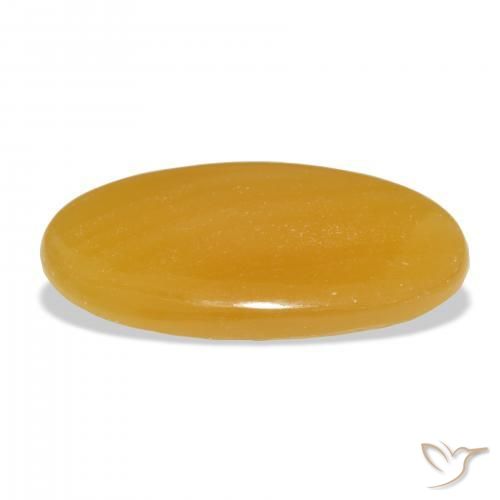 Calcite Arancione-Oro naturale da 46.77 ct, Ovale, Traslucido