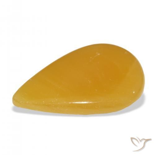 Calcite Arancione-Oro naturale da 44.94 ct, Forma a pera, Traslucido