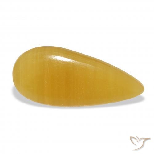 Calcite Arancione-Oro naturale da 21.39 ct, Forma a pera, Traslucido