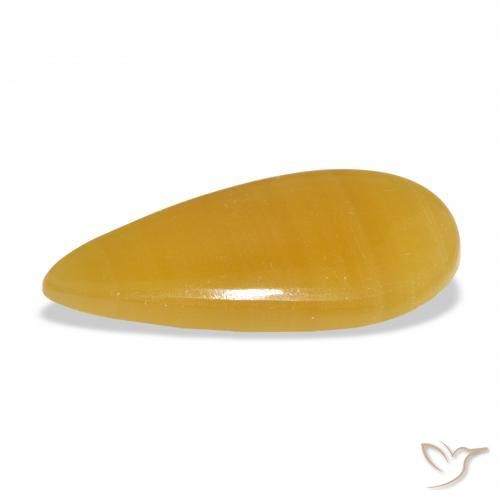 Calcite Arancione-Oro naturale da 21.39 ct, Forma a pera, Traslucido
