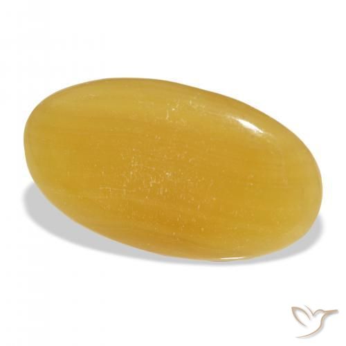 Calcite Arancione-Oro naturale da 36.45 ct, Ovale, Traslucido