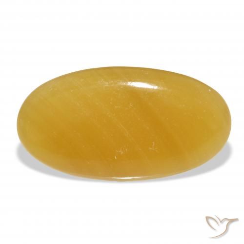 40.31ct Naturale Arancione-Oro Calcite, Ovale, Traslucido