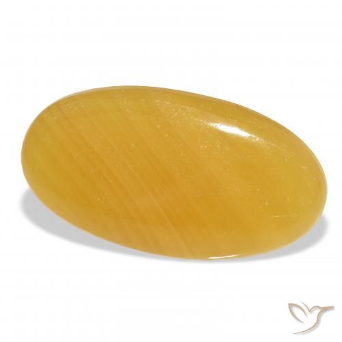 Calcite Arancione-Oro naturale da 39.54 ct, Ovale, Traslucido
