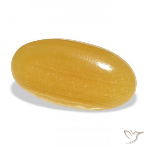 Calcite Arancione-Oro naturale da 29.14 ct, Ovale, Traslucido