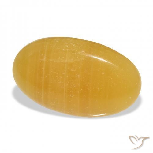 Calcite Arancione-Oro naturale da 33.18 ct, Ovale, Traslucido