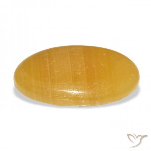 Calcite Arancione-Oro naturale da 33.18 ct, Ovale, Traslucido