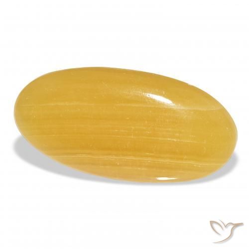 Calcite Arancione-Oro naturale da 42.14 ct, Ovale, Traslucido