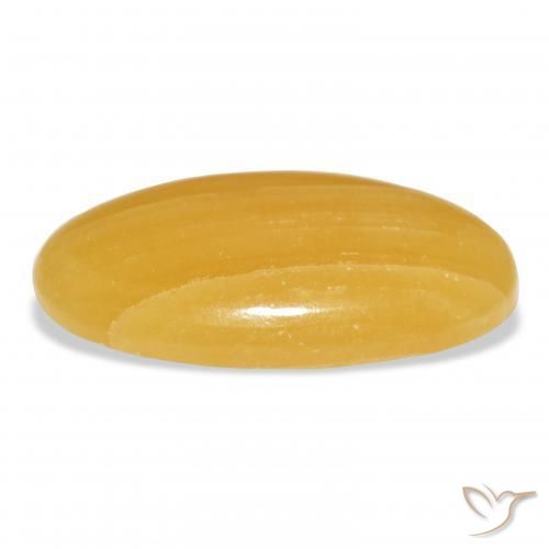 Calcite Arancione-Oro naturale da 42.14 ct, Ovale, Traslucido