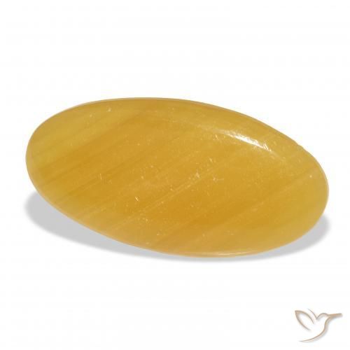 Calcite Arancione-Oro naturale da 33.36 ct, Ovale, Traslucido