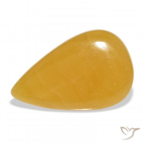44.63ct Naturale Arancione-Oro Calcite, Forma a pera, Traslucido
